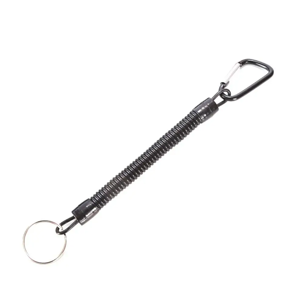 Keychain Hiking For Outdoor Security Gear Spring Elastic Rope Spring Key Cord Fishing Anti-lost Phone Keychain