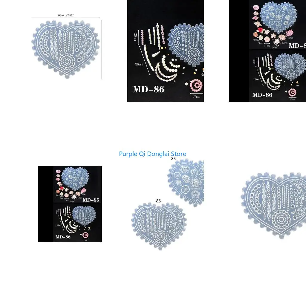 L21E Chain Pearl Flower Art Mold 3D Silicone Carving Mould Acrylic UV Gel Art Silicone Mould Diy Girl Art Tool