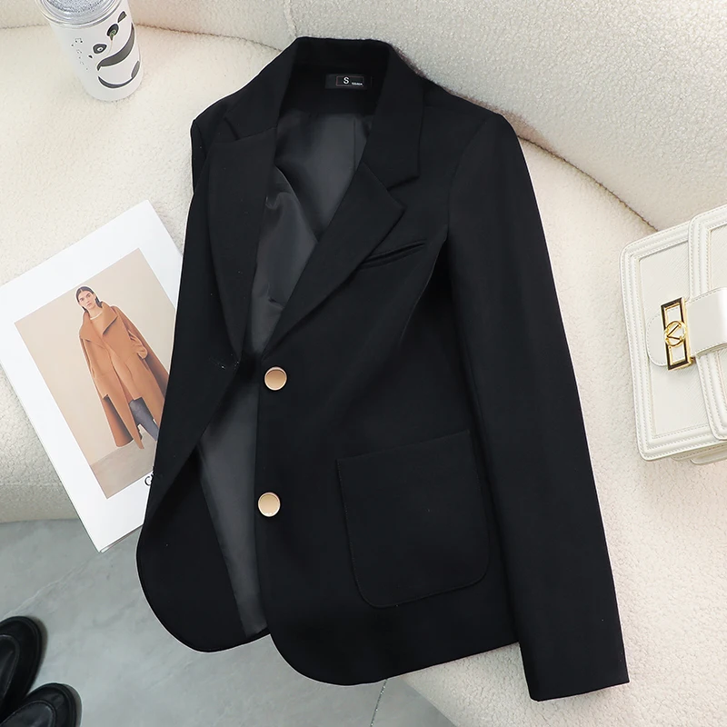 سترة نسائية أنيقة من ZJYT سترة عصرية على الطراز الكوري بياقة مقلوبة معطف غير رسمي لخريف جديد 2025 ملابس خارجية للسيدات للمكتب باللون الوردي