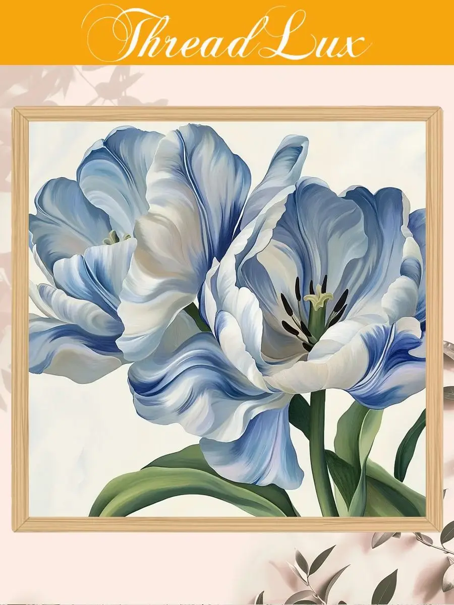 1 Stück rahmenlos, 30x30cm/11,8x11,8 Zoll, schöne Blumen, geeignet für Erwachsene Anfänger zum Entspannen beim DIY-Kreuzstich. – Detail 1
