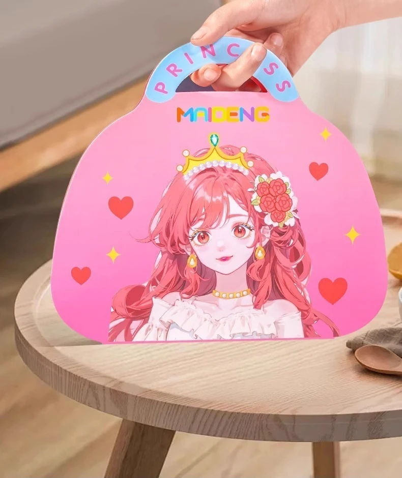 DIY-Papierkunst-Bastelsets – 3-in-1-Prinzessin-Make-up-Set mit Diamant-Malerei-Sets und Prinzessinnen-Aufkleberbuch, Geschenke für Mädchen – Detail 16