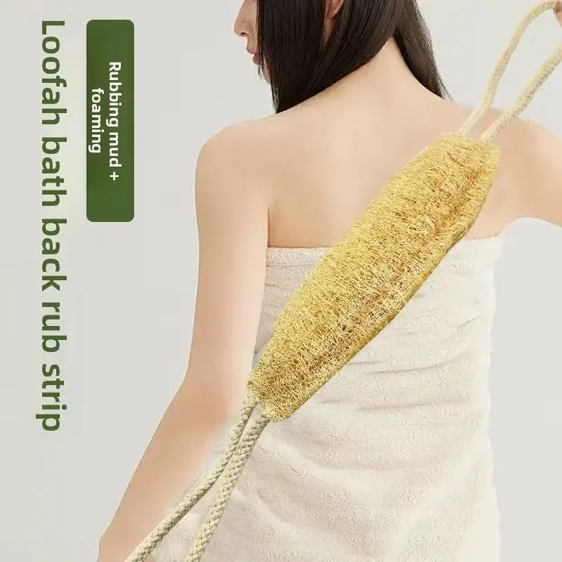 Natural Loofah Bath Scrubbing Tool Exfoliating Back Scrubber Long Strip Household Bath Ball For Daily Use