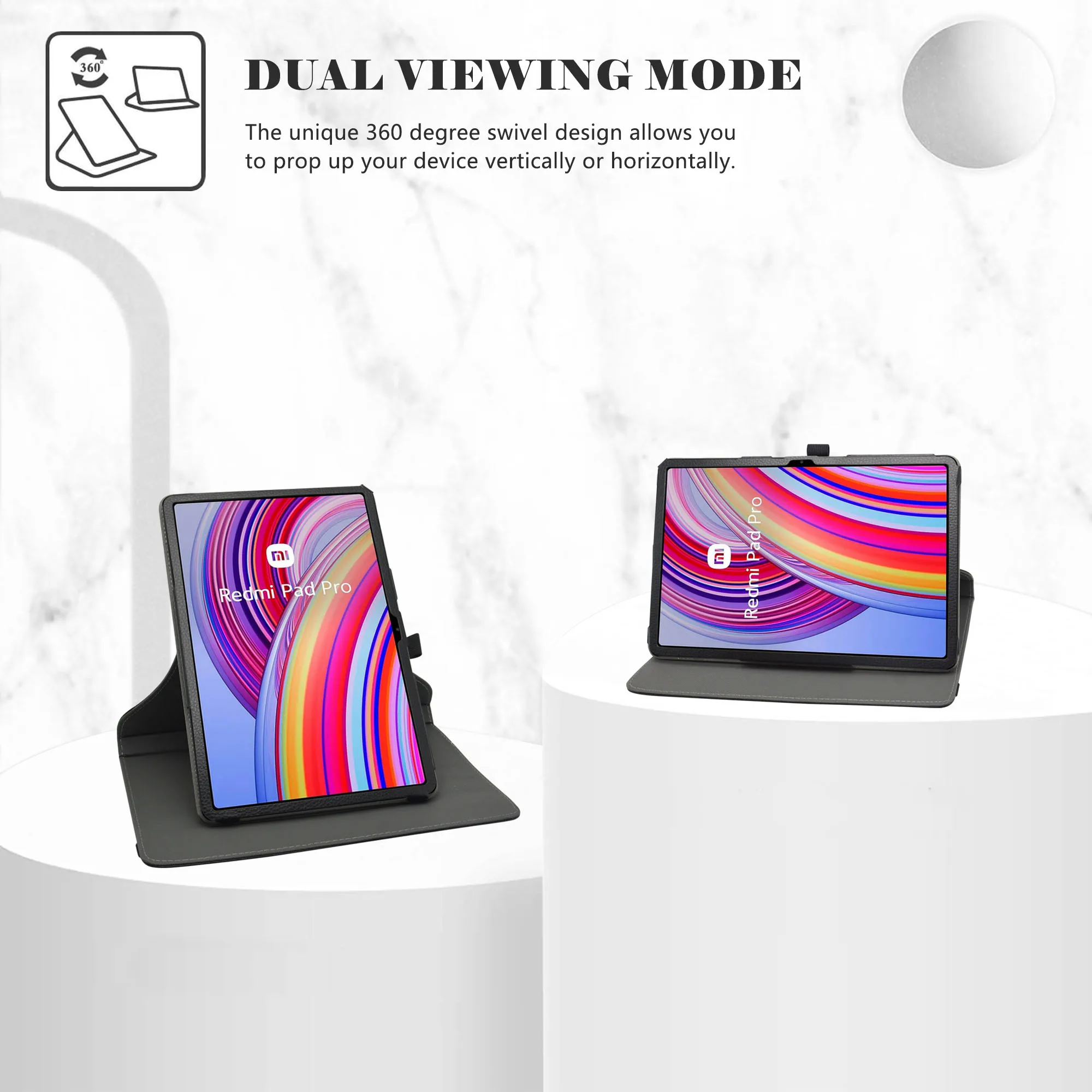 Covers Voor Xiaomi Redmi Pad Pro 12.1 "Android Tablet, 360 Graden Roterende Behuizing