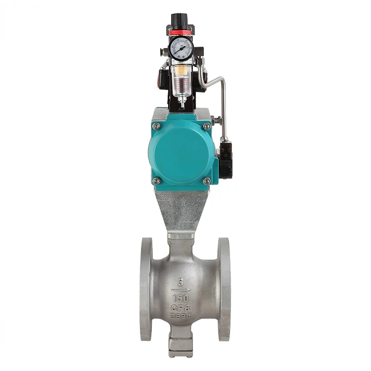 Customized Design Right Price WCB Cast Steel 150LB 3 Inch Pneumatic API V Type Ball Valve