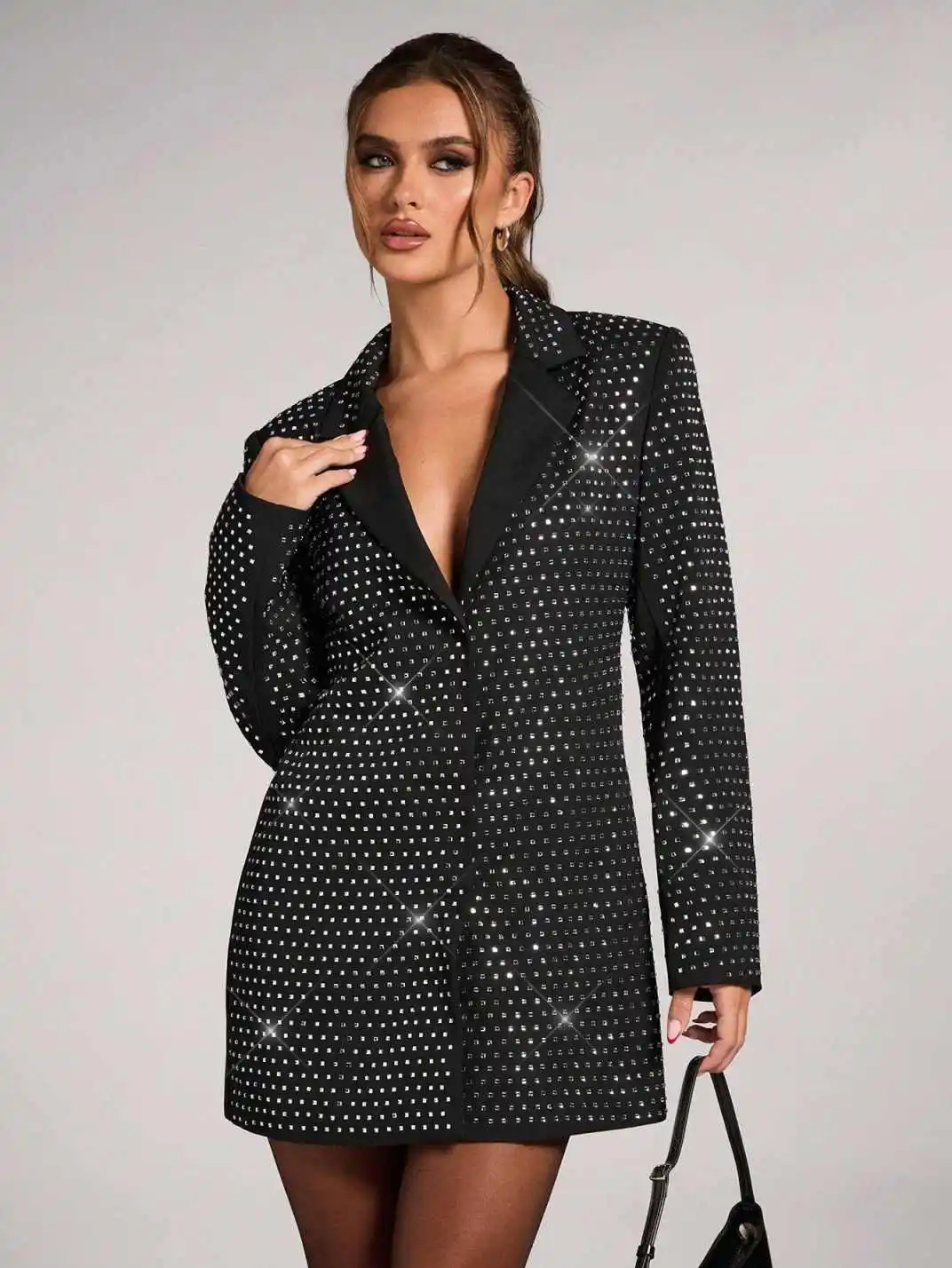 Luxury Women Suits Slim Fit 1 Piece Jacket Notch Lapel Beaded Prom Evening Party Guest Wear Customized