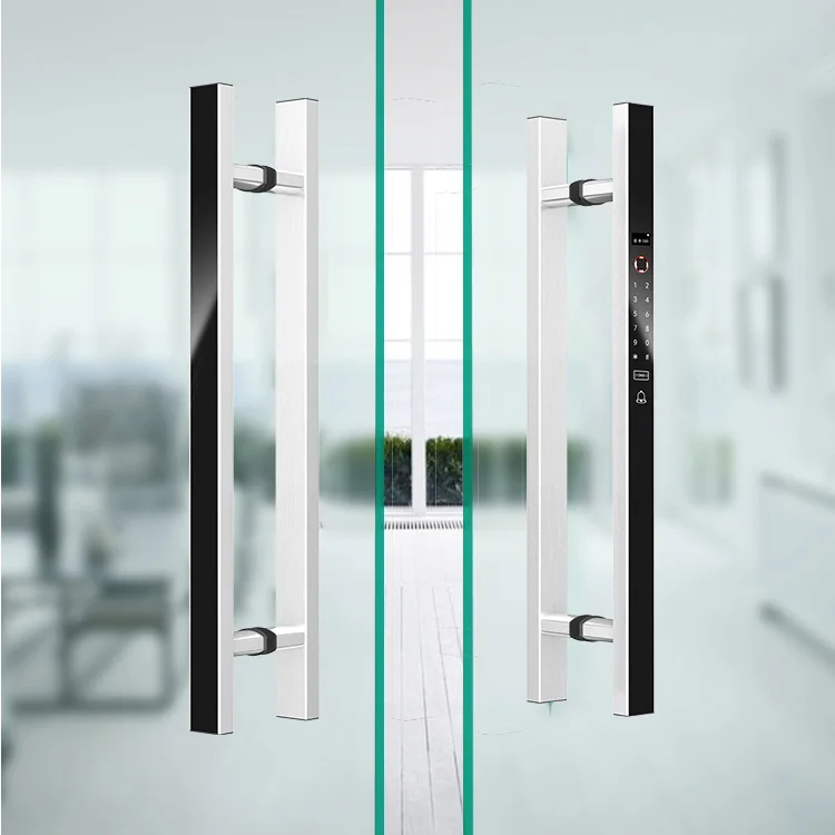 VIANS APP 80CM باب مزدوج قفل كهربائي ذكي بطاقة بصمة الإصبع الرقمية قفل الباب بكلمة مرور مقبض طويل نظام الوصول إلى الفندق #2