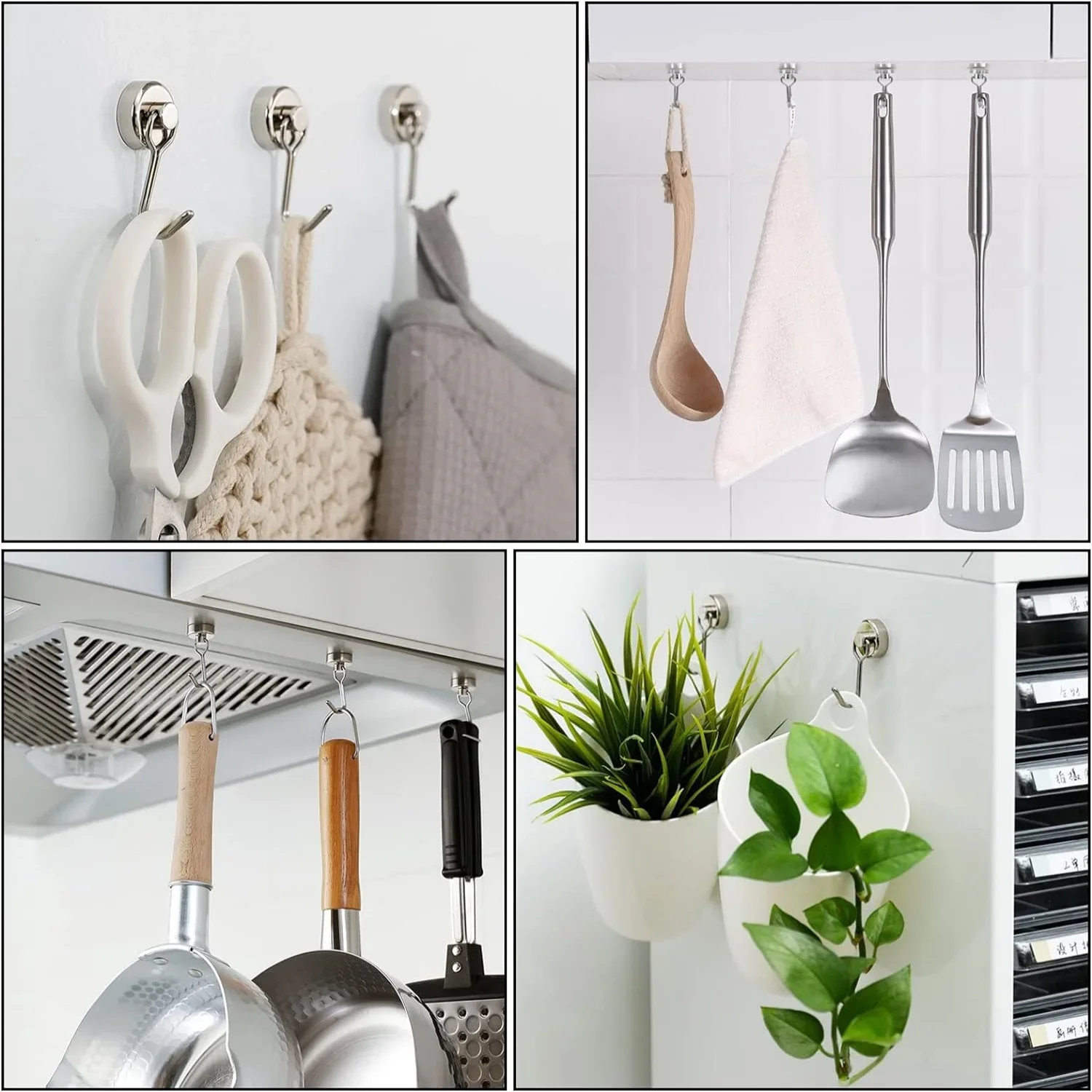 20 قطعة من الخطافات المغناطيسية السوداء كروز شماعات مغناطيسية للأرض النادرة من النيوديميوم، مغناطيس قوي للغاية مع خطاف للتعليق، R