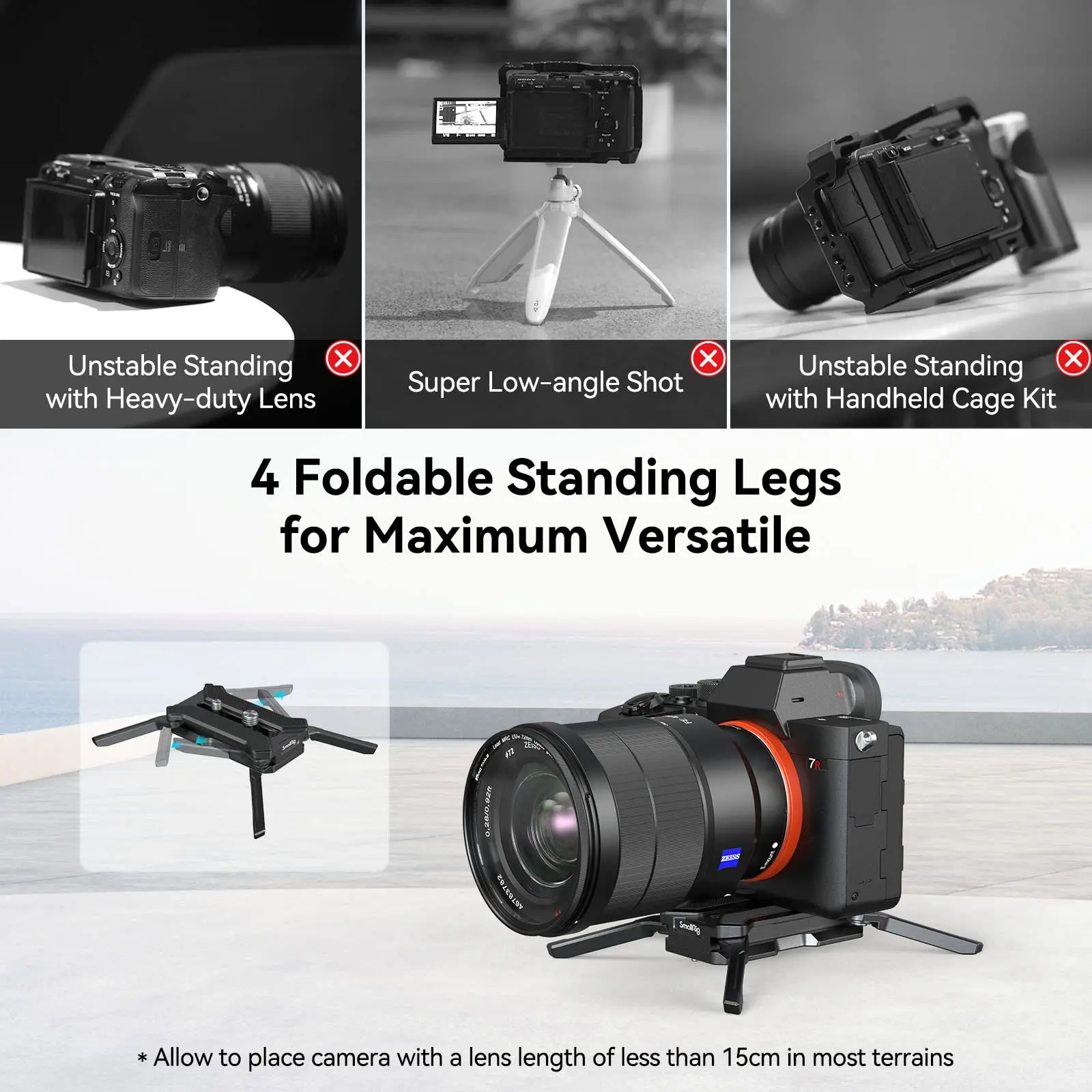 SmallRig Multifunctional Quick Release Plate Universal Arca-type Quick Release Plate With Foldable Quadruped Support 3913