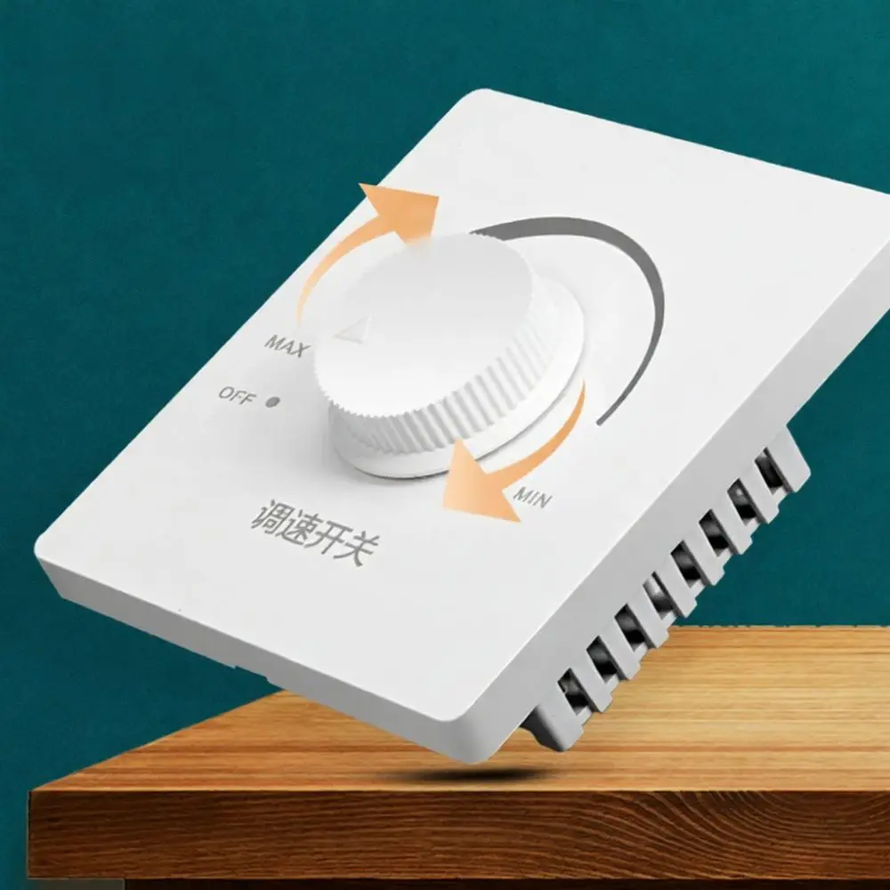 Wall Fan Speed Controller Stepless Regulator Knob Switch Ceiling Ventilator Dimmer Control Panel For Home Office Surface Flush