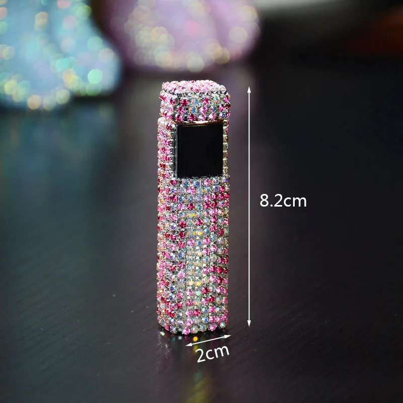 Portable Induction Lighter with Touch Screen, Rechargeable, Fashionable Rhinestone, Smoking Accessories, Ladies Gifts