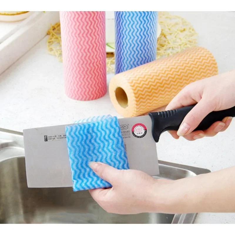 1/2 Roll Break Point Non-woven Kitchen Towels Cleaning Cloth 50pcs in 1 Roll Glasses Dish Wipe