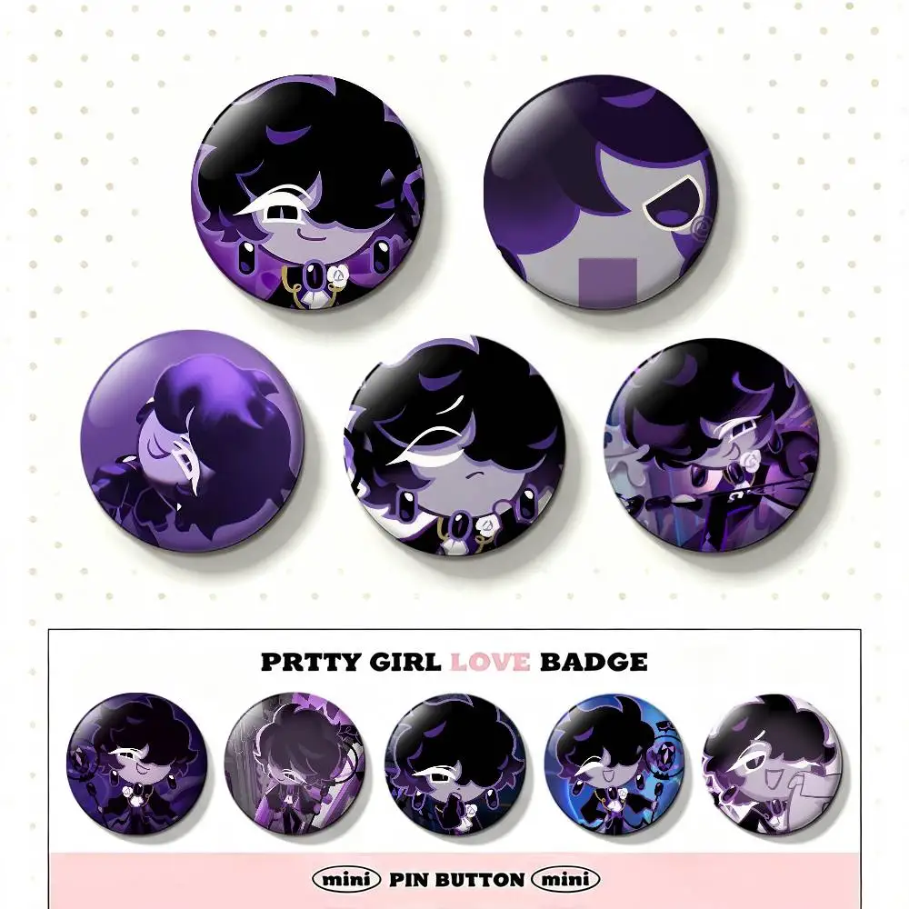 Black S-Sapphire C-CookieS Laser Badge Creative Pins Brooch for Bag Clothes Hat Decor Gifts Fans Collect