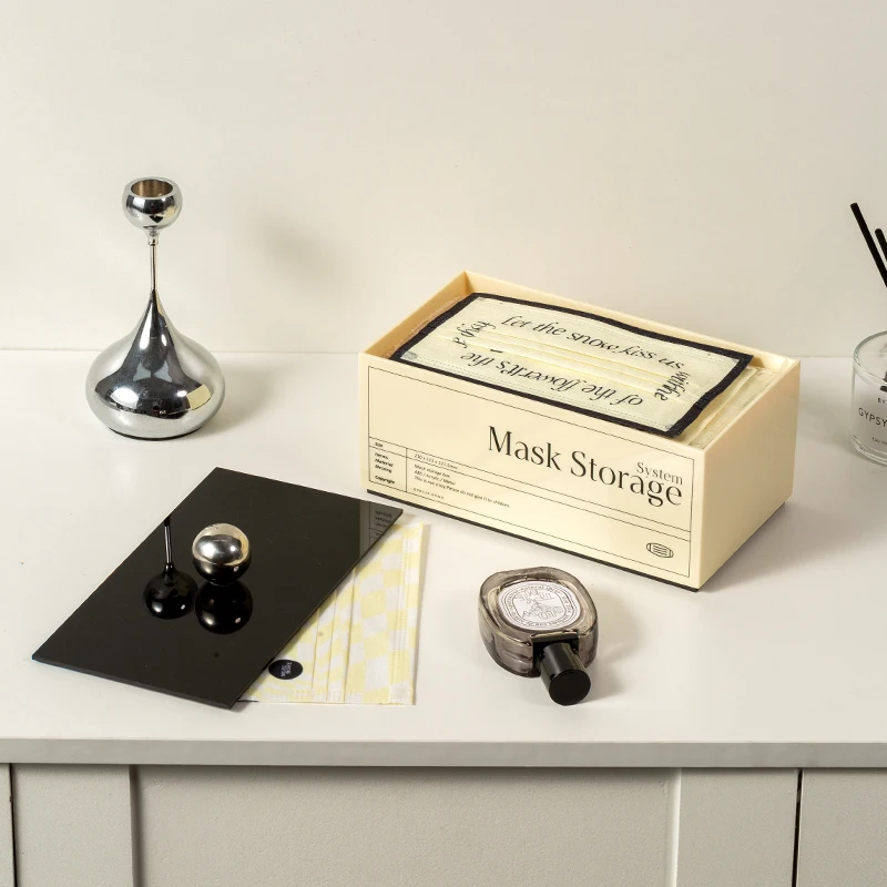 【Epeiushome】 Mask Box Sundries Finishing Acrylic Desktop Storage Box Cosmetics Nordic Ins Simple Style