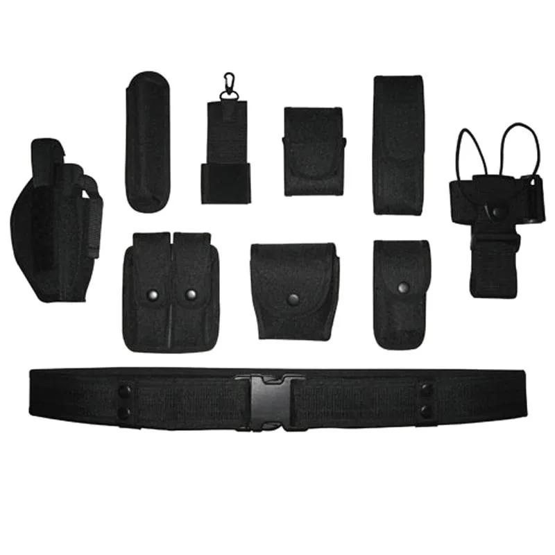 1Pc Tactical 10 in 1 Multifunctional Security Belt Hunting Police Duty Utility with Holster Pouches for Military Training