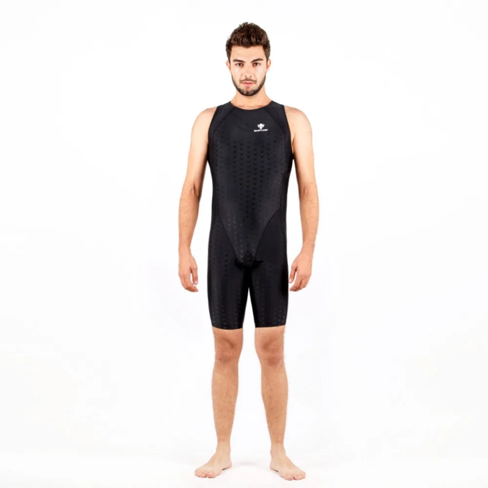 

Shark Pattern Drag Reduction Professional Men's One-piece Swimsuit Quick-drying Vest One-piece Women's Swimsuit Surfing Suit Men