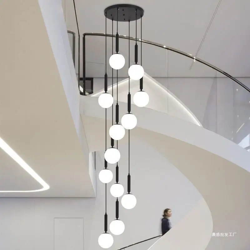 

Staircase chandelier postmodern chandelier duplex staircase chandelier villa hotel lobby high-rise rotating luxury