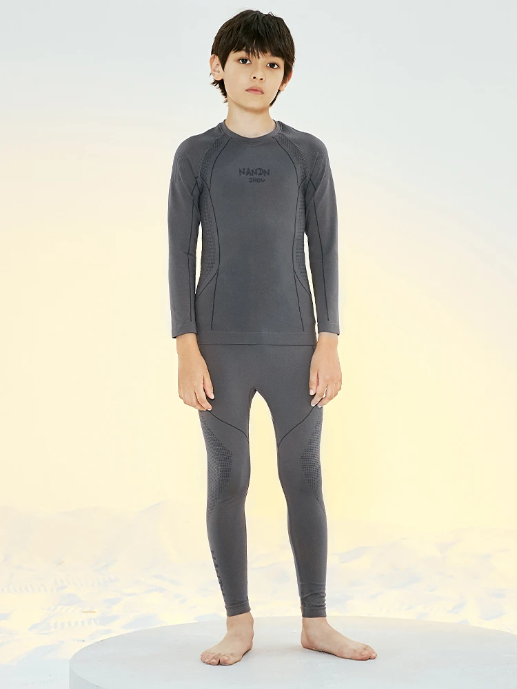 NANDN NAN Children's Ski Compression Clothes Functional Underwear Warm Youth Quick-Drying Clothes Set Sweating and Breathable