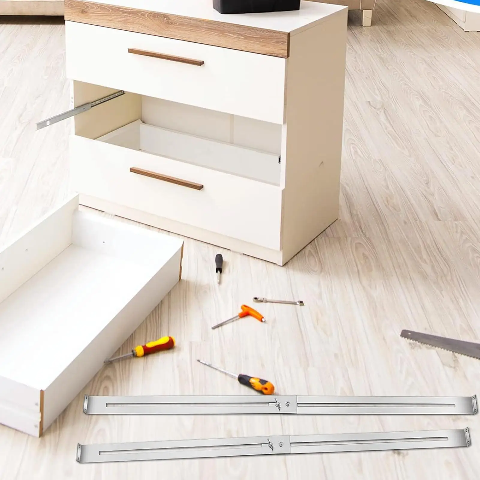 Soporte inferior del cajón, juego de herramientas antiflacidez de liberación rápida, Kit de repuesto de reparación de cajones de cocina para reparación de refuerzo de madera