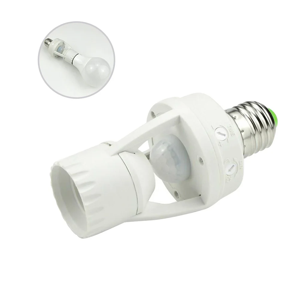 E27 Led مستشعر حركة بالأشعة تحت الحمراء حامل مصباح 100 فولت-240 فولت البلاستيك النحاس التلقائي على إيقاف للإضاءة في ممر الشوارع في الهواء الطلق