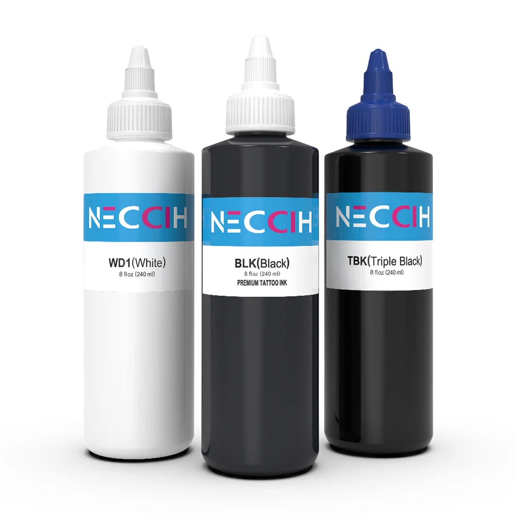 

240ML Black Tattoo Ink 8oz Long Lasting Professional DIY Tattoo Pigment Permanent Tattoo Supplies