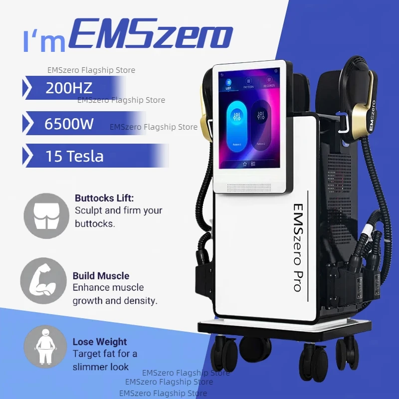 EMSZERO 6500W HI-EMT Sculpting Machine Fat Reduction Muscle ToningAbdomen Buttocks Body Fat Burning Muscle Building