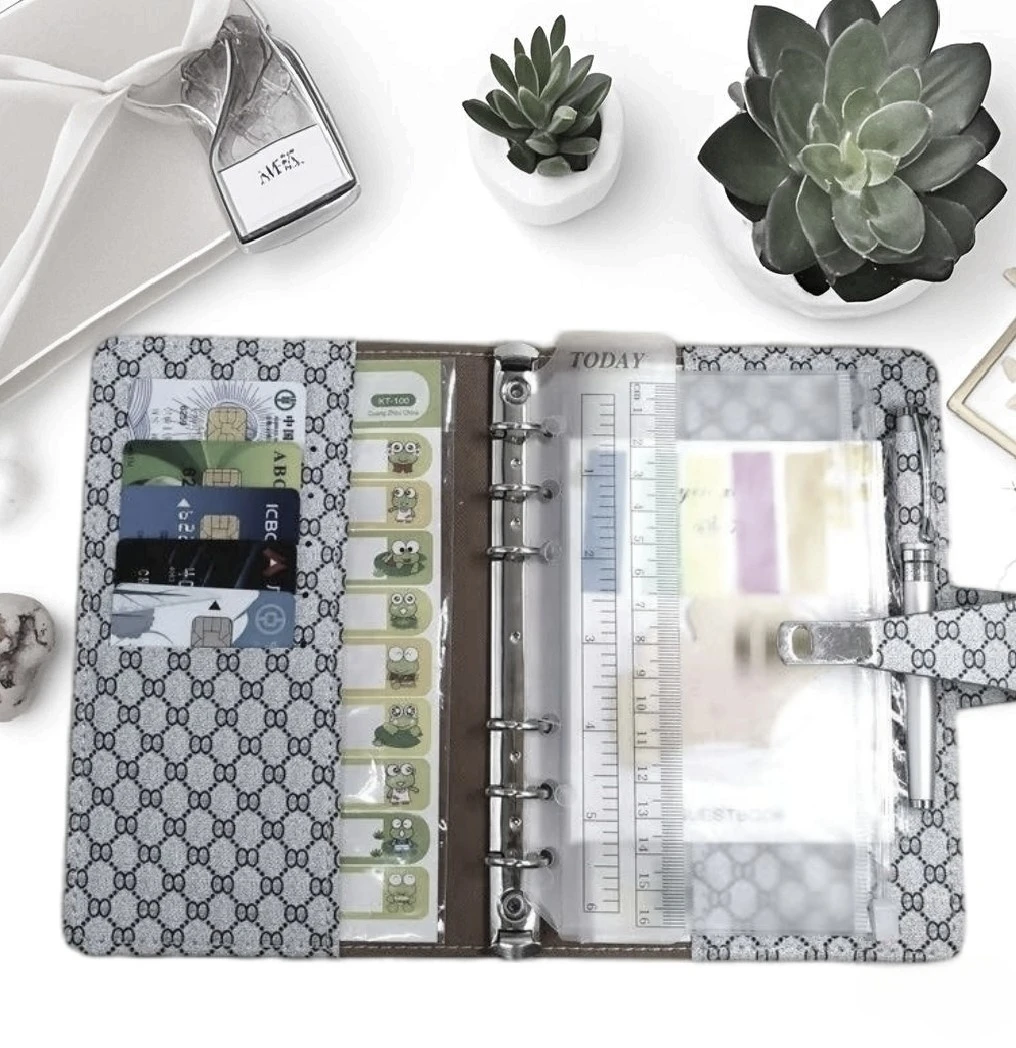 Makeasy Refillable Notebook A6 Biner Notebook With 2025 Calendar Amazing Pattern Cover Notebook Organizer Bag