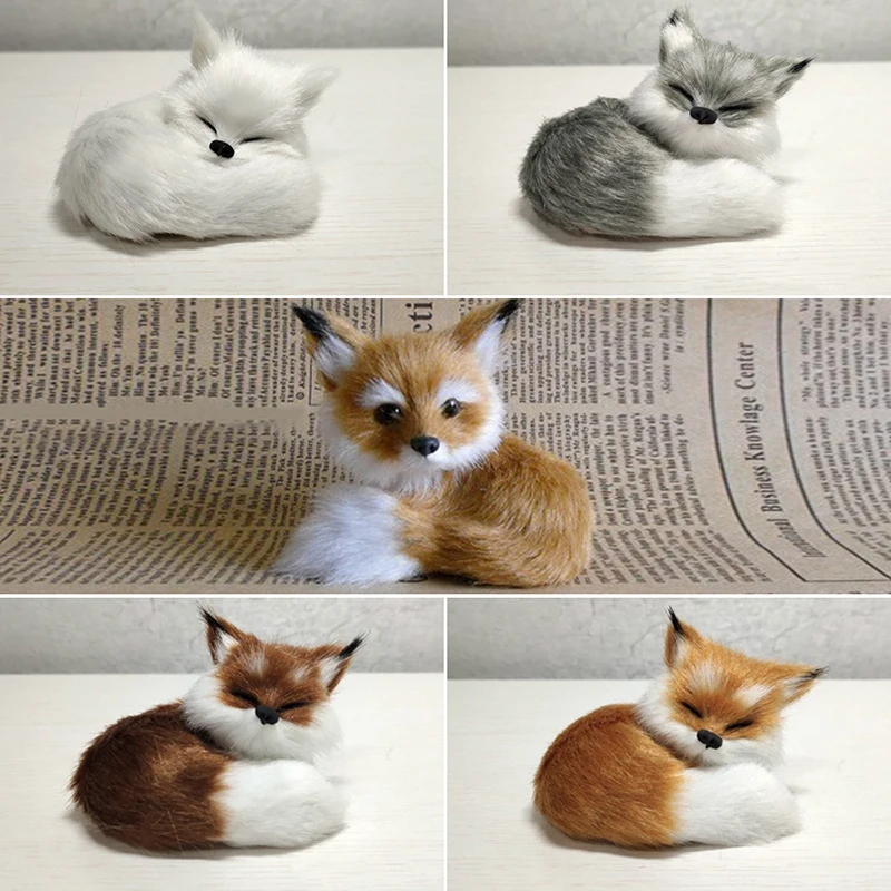 Simulation Animal Fox Plush Toy Doll Realistic Stuffed Animal Soft Plush Toy Sleeping Fox Wedding Birthday Gift For Boys Girls