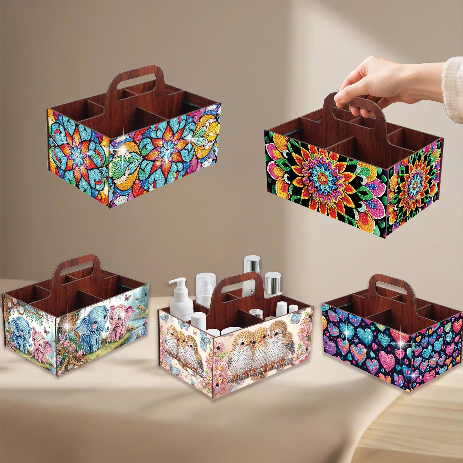 

Наборы ручных коробок для хранения алмазной живописи, цветочная тема, алмазное искусство, особая форма, алмазная коробка для хранения дома, художественное украшение, подарки