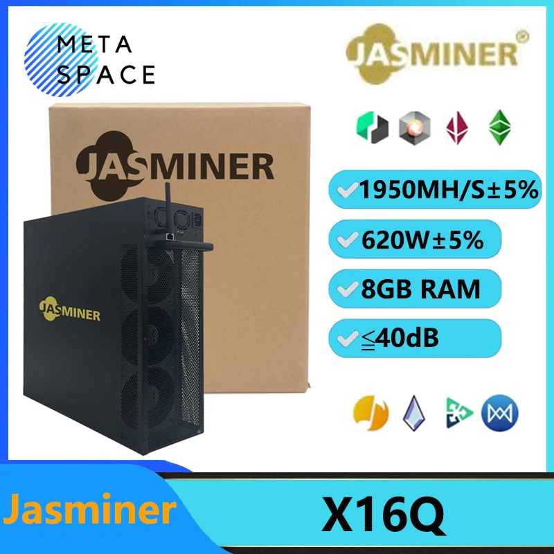 New Jasminer X16Q 1950MH/s 620W 8GB Wi-Fi Miner ETC Octa ETHW ETHF ZIL 3U Ultra Silent Server ETC Jasminer X16 Q 1950M ETC Miner