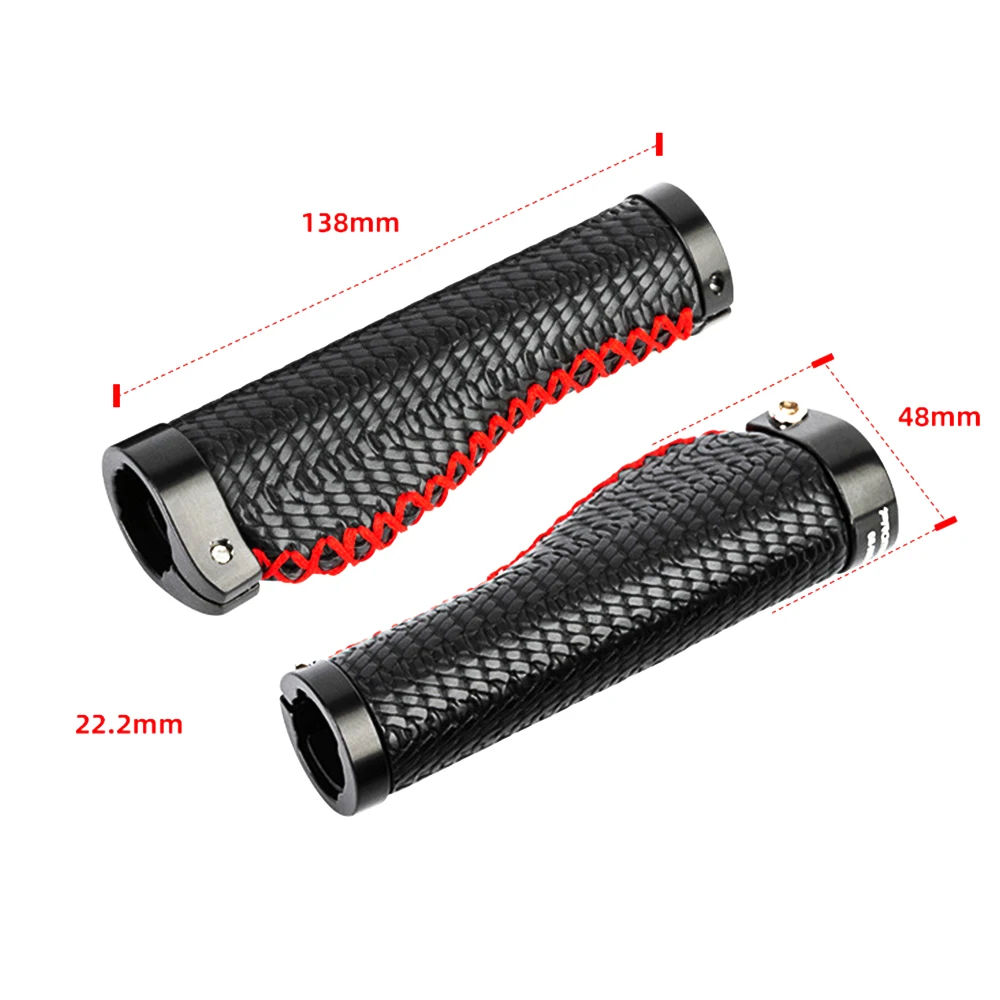 Bike Anti-slip Lock Grip Bicycle Handlebar Road Self-bike Meat Ball Handle Ergonomic Meat Ball Handle Stitched PU Leather Grip