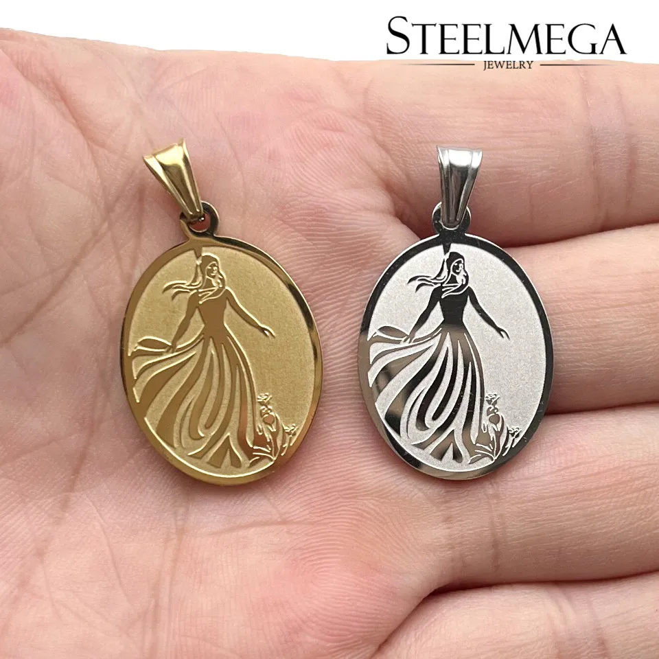 STEELMEGA Stainless Steel Pendant of Medal of the Virtuous Woman for Mormons
