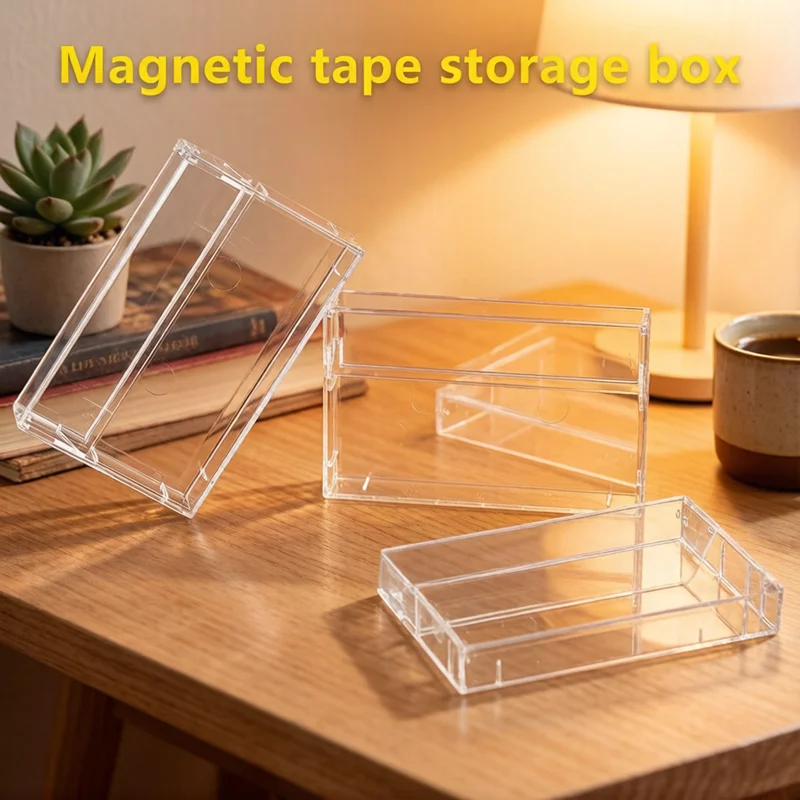 2026 NEW Transparent Cassette Tape Storage Box 1Pc Dustproof Plastic Case for Blank Audio Magnetic Recording Tape Organizer