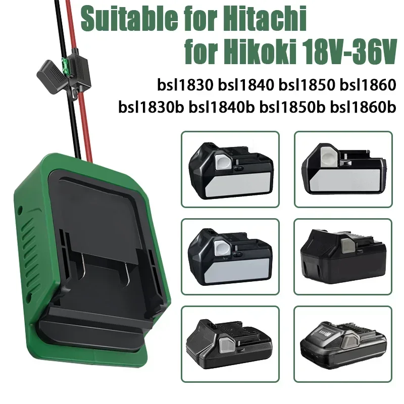 Power Wheel Adapter For Hitachi/for Hikoki 18V-36V Battery with Fuse Switch Battery DIY Adapter Power Convertor Dock Connector