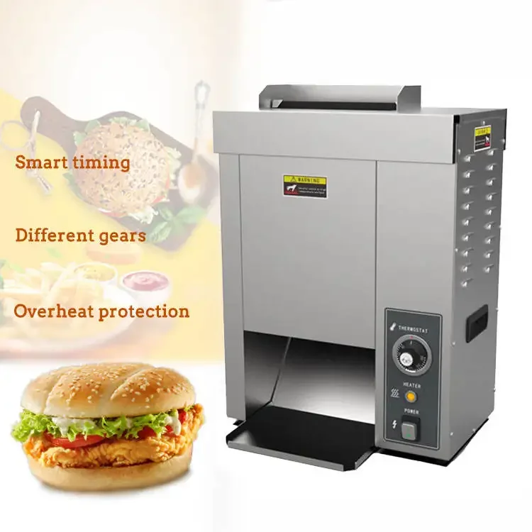 Multifunctional Commercial Stainless Steel Double Layer Burger Grill Machine Bun Toaster Hamburger Making Machine