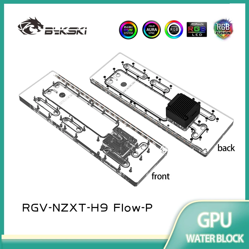 Bykski RGV-NZXT-H9 Acrylic Distro Plate /Board Reservoir for NZXT H9 FIow Computer Case / Combo DDC Pump / Water Cooler System