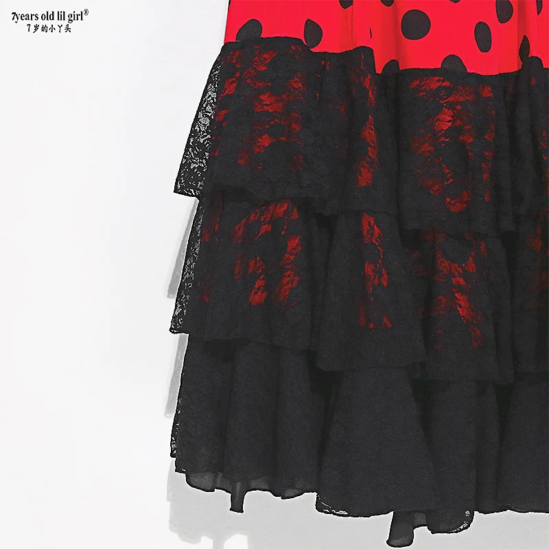 Le Flamenco espagnol Costume Performor Robe Femmes Fille Gitane Salle De Bal Festival Performance Danse WearESS26