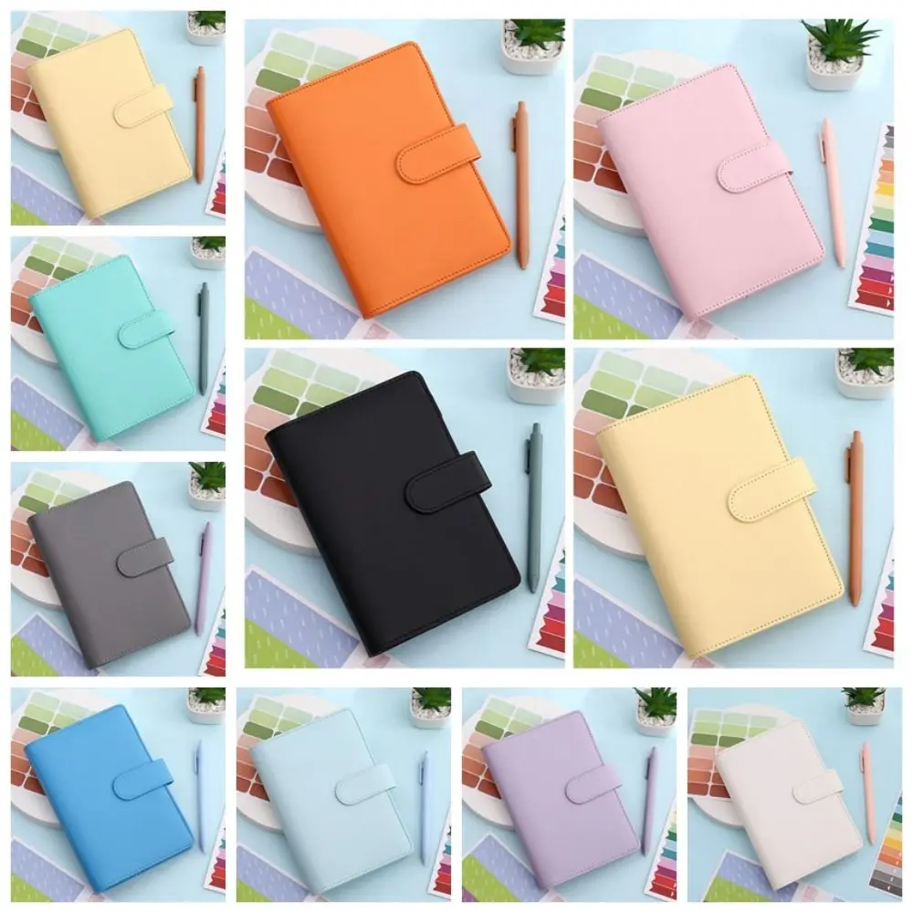 A6 Binder Ledger Macaron warna-warni PVC pengikat uang Organizer amplop uang pengeluaran anggaran Binder Notebook