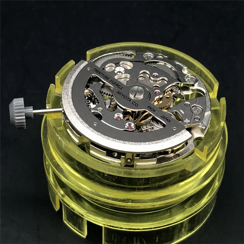 Silver 8N24 Mechanical Movement Miyota 21 Jewels Skeleton Automatic Movement