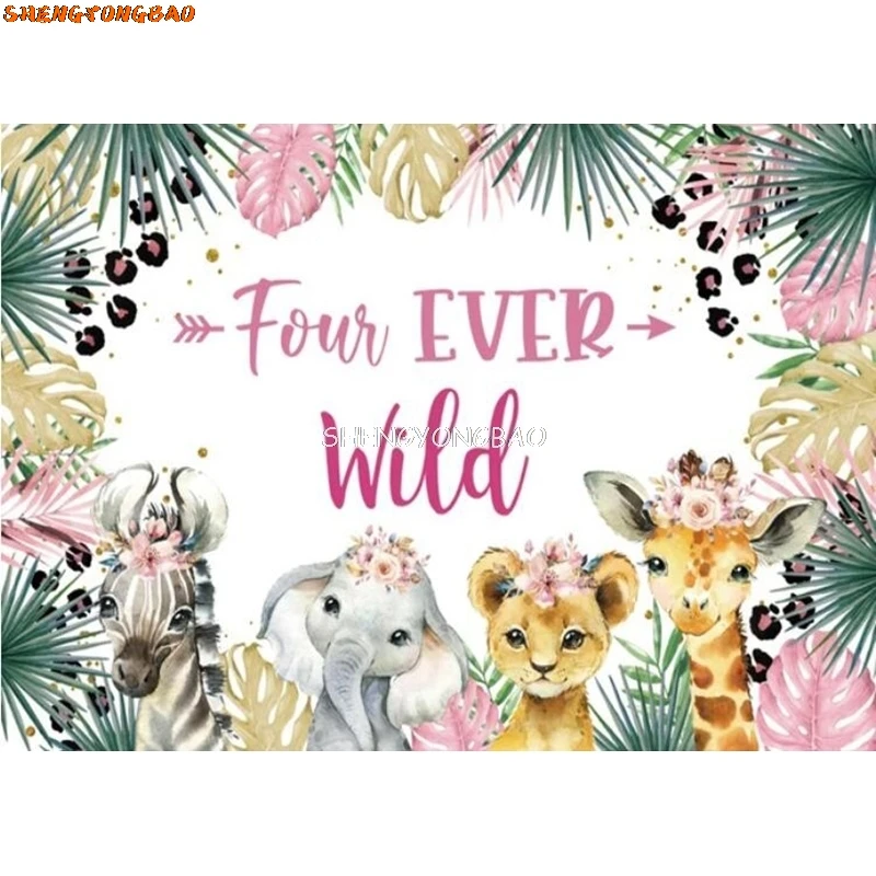 Newborn Cartoon Dinosaur Happy Birthday Party Decoration Photography Backdrop Props Photocall Baby Shower Photo Background HR-03