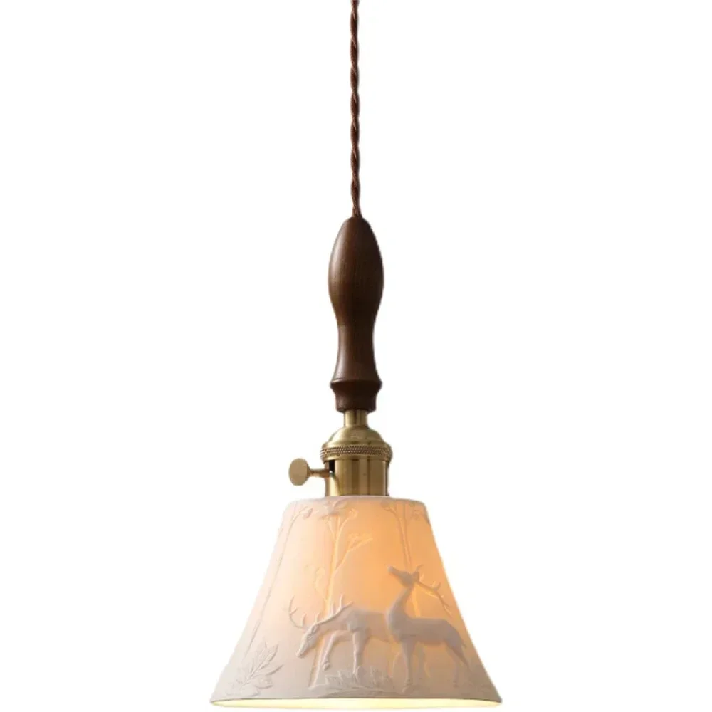 

Modern Ceiling Pendant Light Rustic Ceramic Lampshade Bedroom Hanging Lamp Kitchen Island Loft Decoration Home Suspension Design