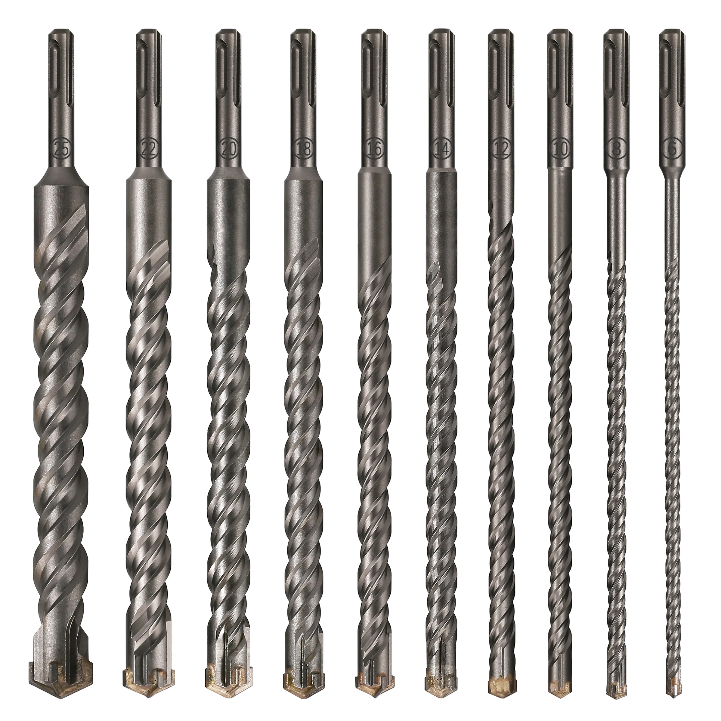 1pc concreto sds plus 6-25mm bit cruz cortador cabeça duplo trado martelo 260mm parede tijolo bloco martelo elétrico alvenaria bit