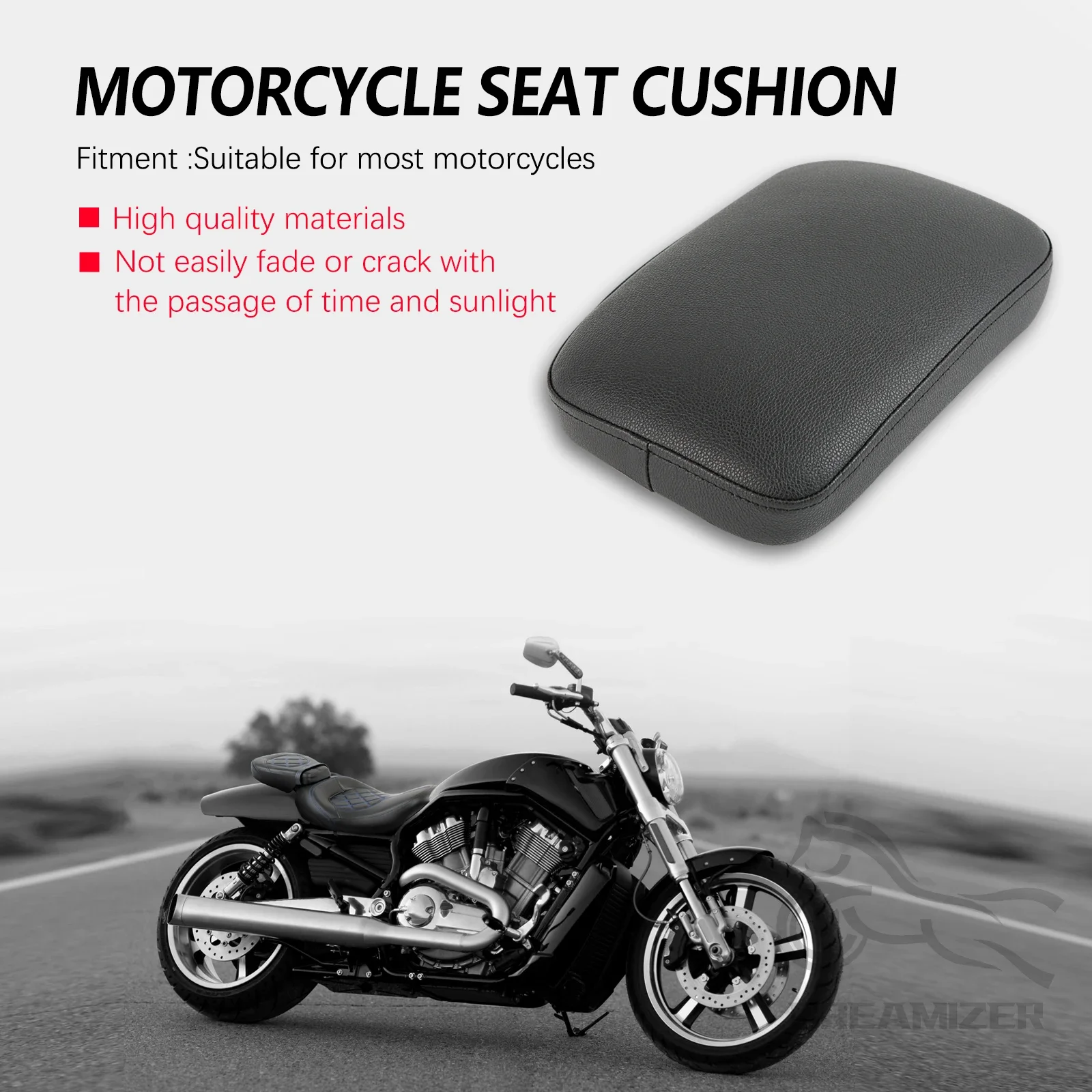 Motorcycle Rear Passenger Cushion 8 Suction Cups Pillion Pad Suction Seat For Harley Dyna Sportster Softail Touring XL 883 1200