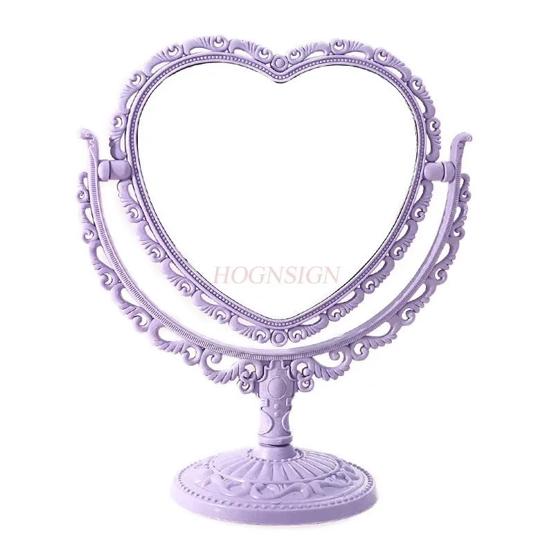 Love shaped dormitory desktop princess mirror desktop decoration makeup and dressing mirror