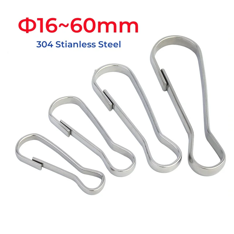 304 Stianless Steel Snap Spring Clip Hooks Rings Keychain Lanyards Zipper Hanging s Keychaine Keyring Accessory