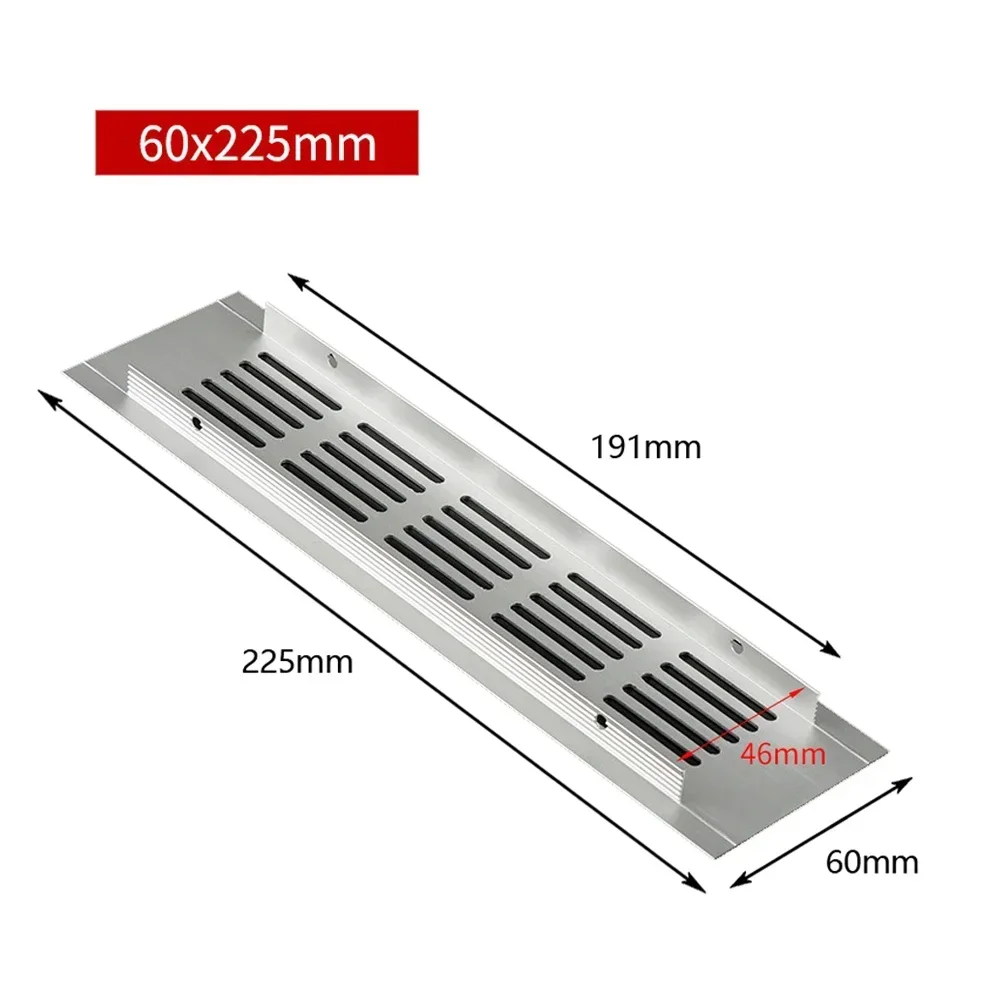 Armadio rettangolare in alluminio da 60mm griglia di sfiato dell'aria griglia di ventilazione piastra di copertura griglia di ventilazione prese d'aria foglio perforato