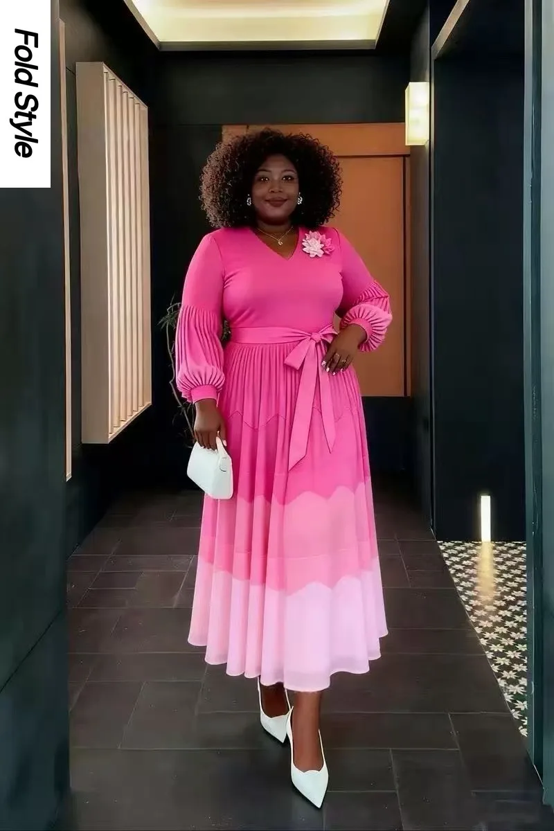 

Miyake плиссированное свободное платье на шнуровке с цветочным узором ручной работы, модное и элегантное африканское длинное женское платье