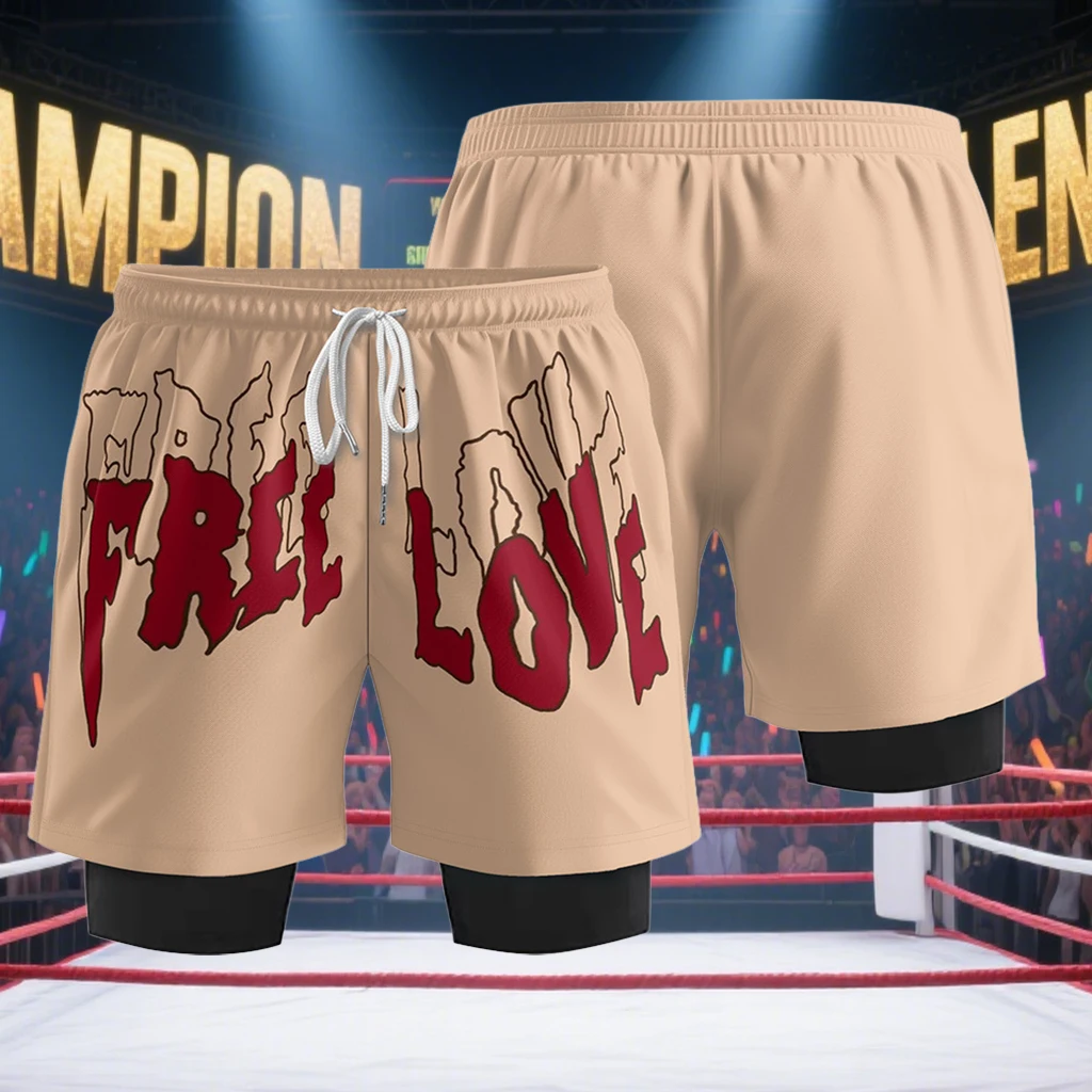 

Men/women Fashion 2-in-1 Sports Fast Drying Breathable Boxing Training Shorts New Fitness Running Beach Surfing Swimming Shorts