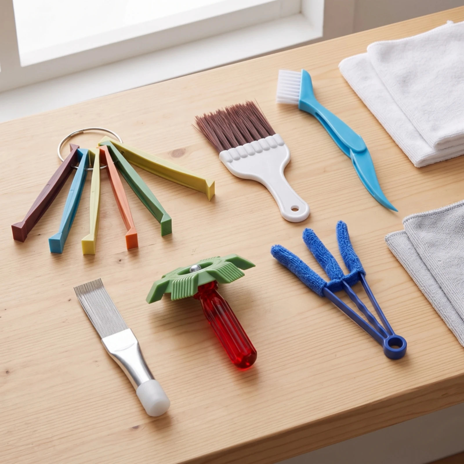 6 Pieces Air Conditioner Cleaning Kit Purpose-Built a/c Cleaning Tool Fin Comb Efficient Comprehensive for Homeowners
