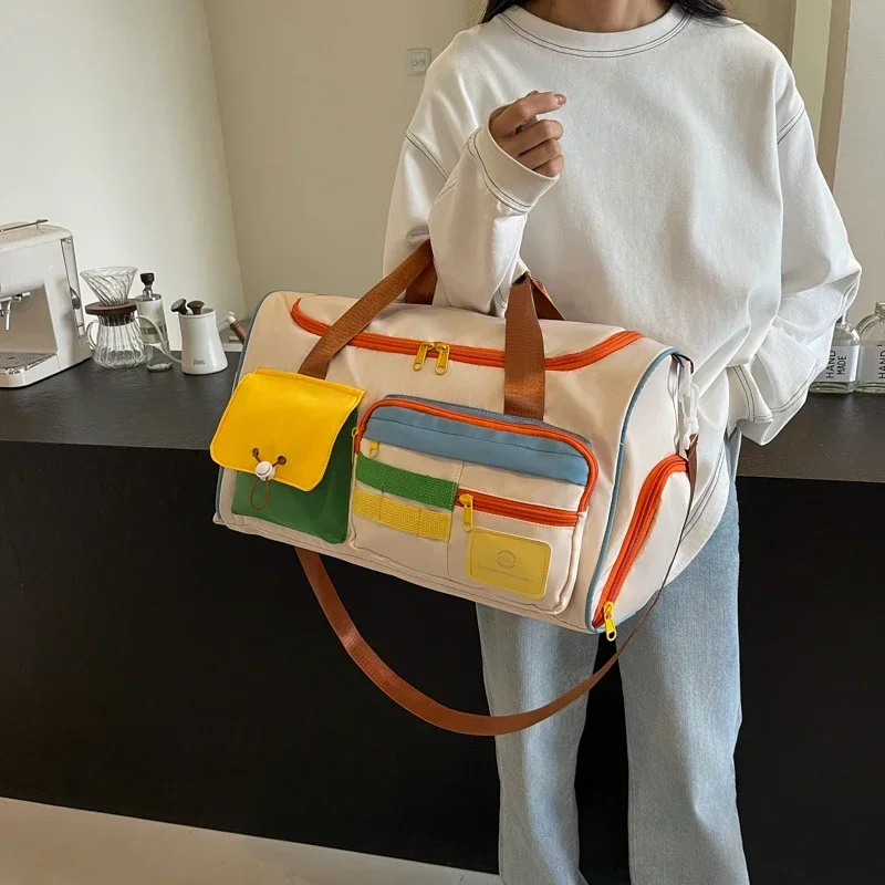 Nylon Zipper 2025 New Travel Handbag Patchwork Large Capacity Casual Cute Shoulder Bag Soft Versatile Commuting Crossbody Bag