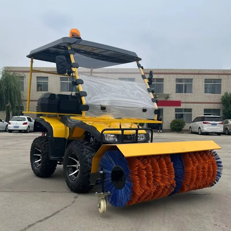 Hot Selling Four-Wheel Drive 15HP Engine Ride-On Snow Sweeper with 1300mm Working Width for Winter Beach Use